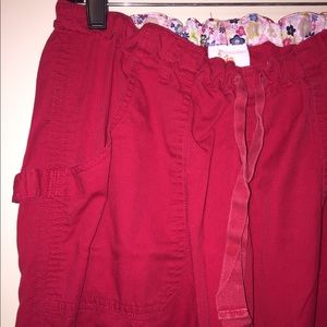 Koi | Cargo | Ruby Red | Scrub Pants